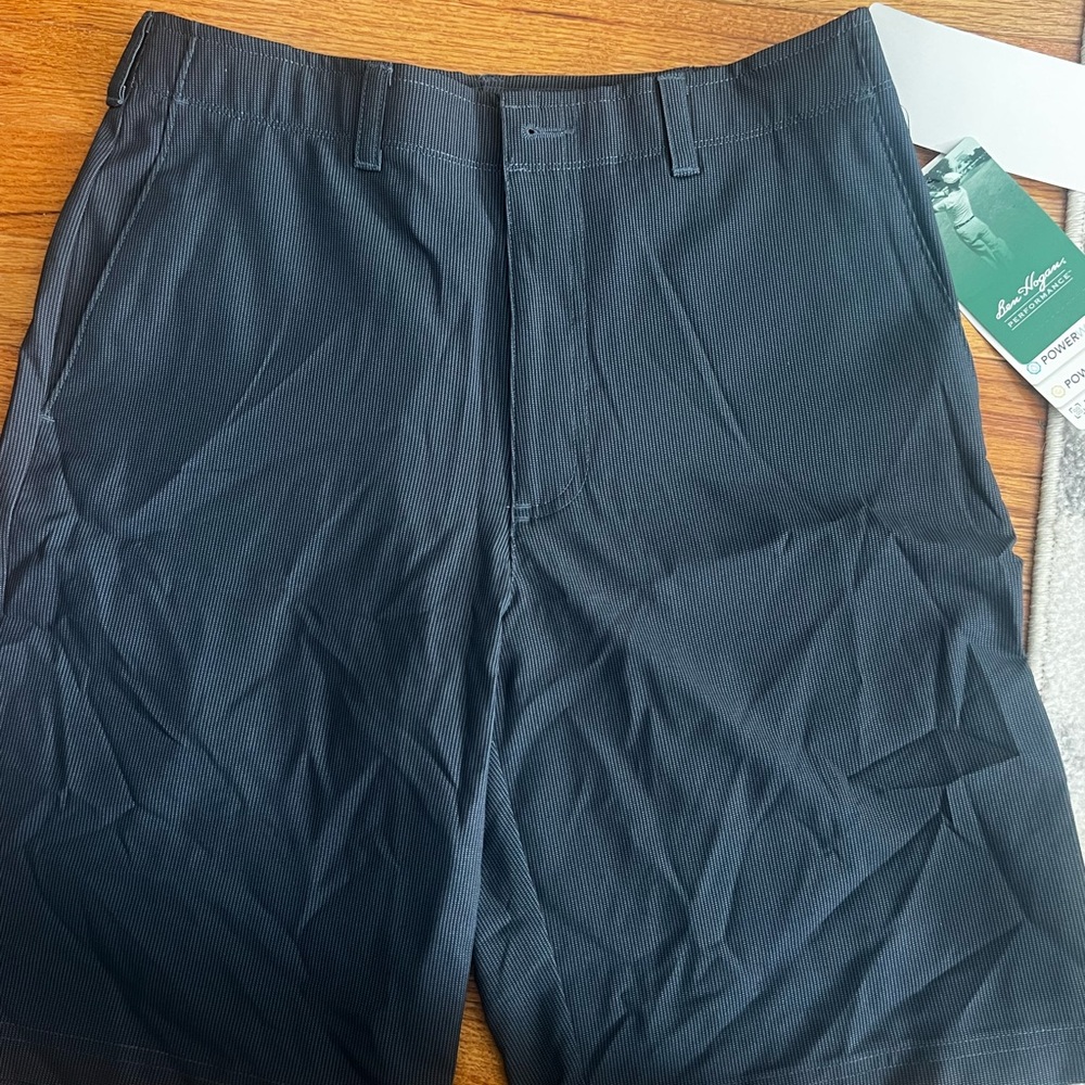 Hogan Gray Flat Front Shorts Lightweight Performance